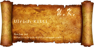 Ulrich Kitti névjegykártya