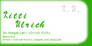 kitti ulrich business card